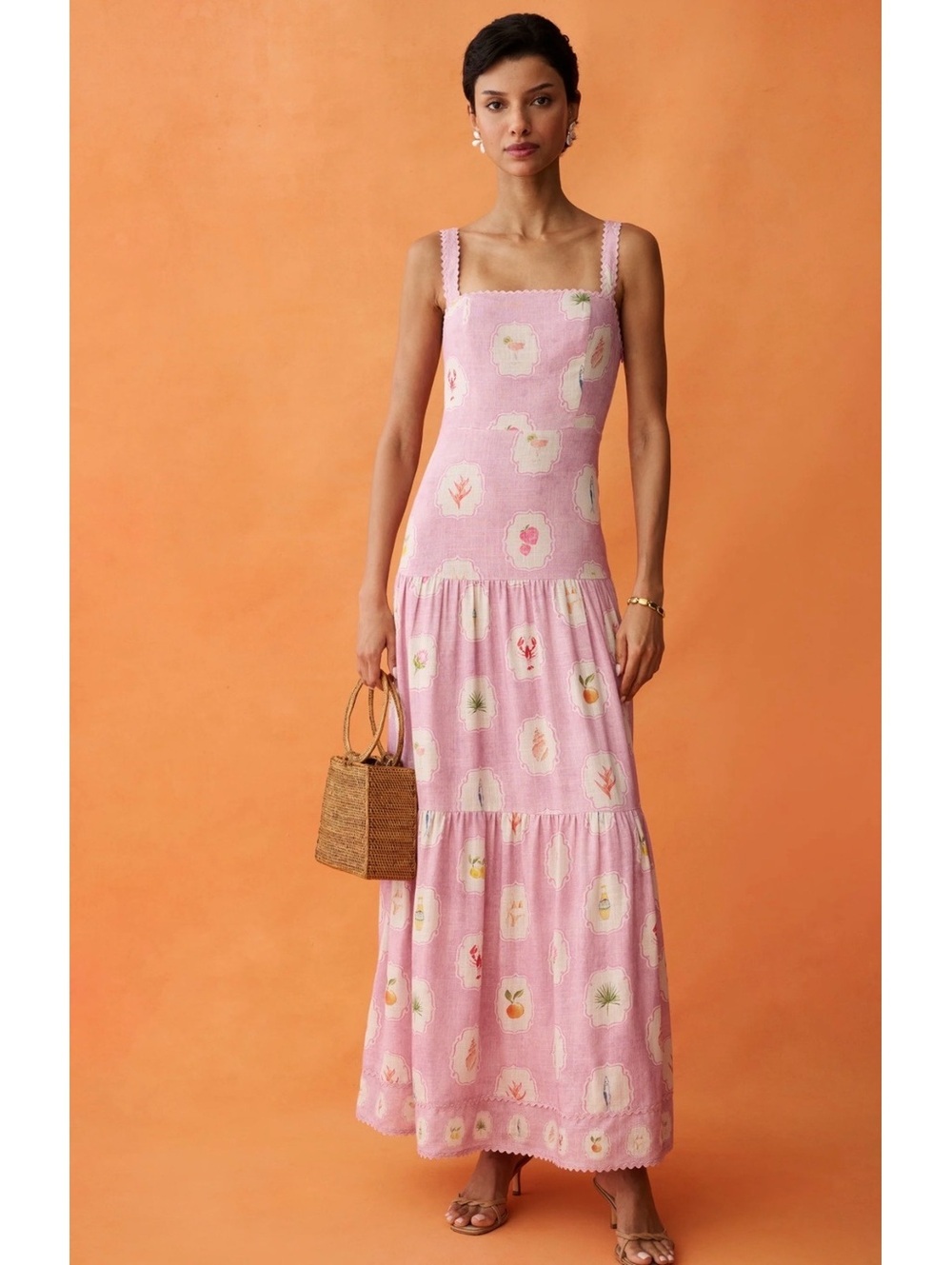 New Anaya By Few Moda Ziggy Maxi Lined Dress Size 8 Pink Sands Women's